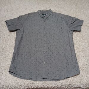 Molokai Surf Co Shirt Men's XL Grey Print Button Up Collared Surfing Beach